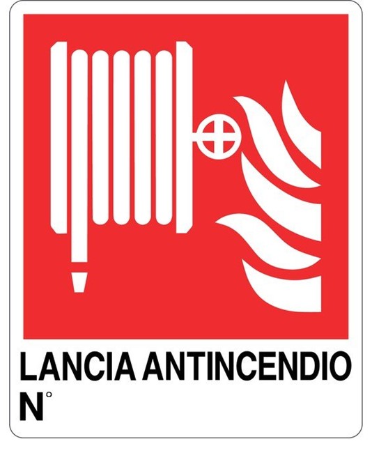 Cartello con scritta 'lancia antincendio N°'