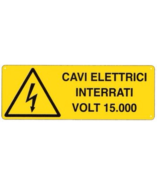 Confezione 5 etichette adesive 'cavi elettrici interrati volt 15.000'