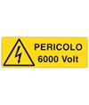 Etichette adesive set 5 pz 'pericolo 6000 Volt', dimensioni 350x125mm