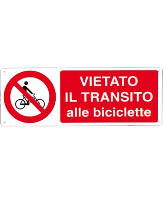 etichette adesive  vietato il transito alle biciclette