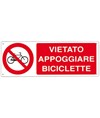 Cartello vietato  appoggiare biciclette