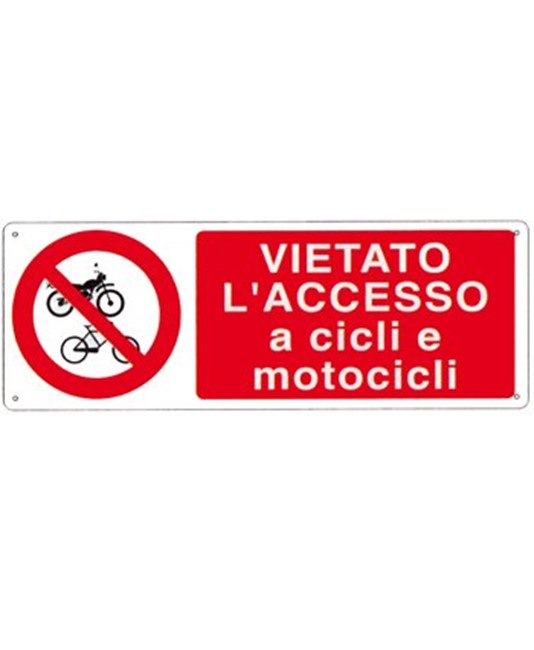 etichette adesive  vietato l'accesso a cicli e motocicli
