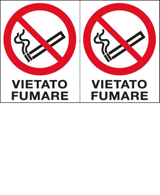 Adesivo 'vietato fumare' da 2 etichette