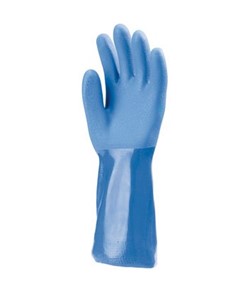 Guanti da lavoro cotone spalmato PVC blu antisicvolo 35 cm