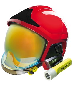 Casco antincendio Vigili del Fuoco MSA Safety Gallet F1 XF visiera dorata