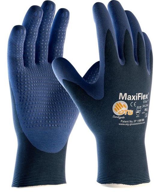 guanti da lavoro con rivestimento palmo puntinato ATG MaxiFlex Elite