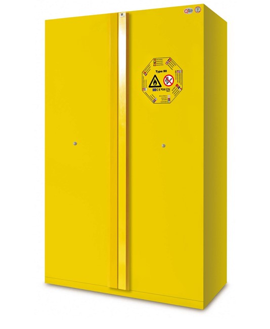 Armadio ignifugo giallo a 2 porte per prodotti infiammabili  Fire MY11