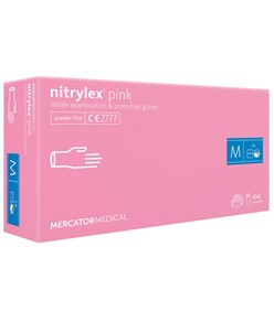 guanti monouso in Nitrile Mercator Nytrilex pink