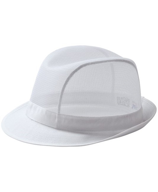 Cappello da lavoro con rete nylon traspirante colore bianco