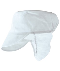Cappello con reggicapelli elasticizzato 100% cotone bianco