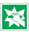 Cartello con simbolo 'rompere in caso di emergenza'