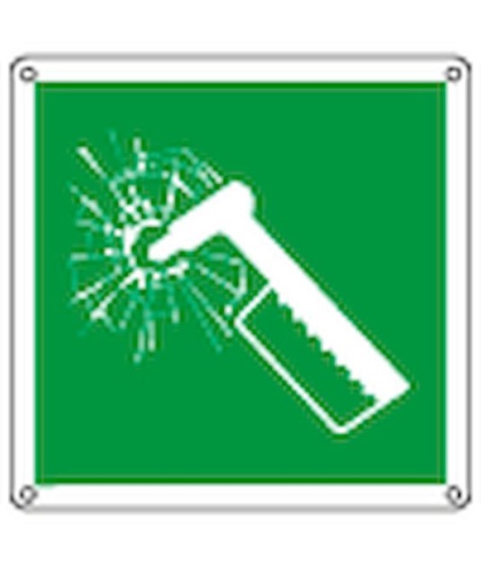 Cartello di emergenza con simbolo 'martelletto di emergenza'