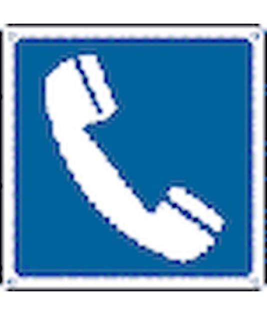 Cartello con simbolo 'ubicazione telefono'