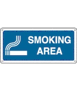 Cartello con scritta 'smoking area'