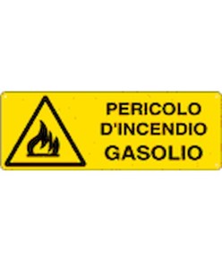 Cartello 'pericolo d'incendio gasolio'