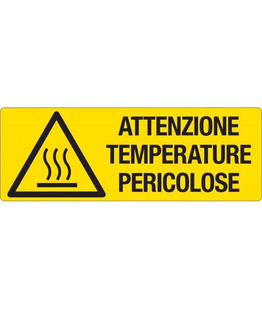 etichette adesive  attenzione temperature pericolose