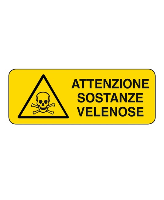 etichette adesive  attenzione sostanze velenose