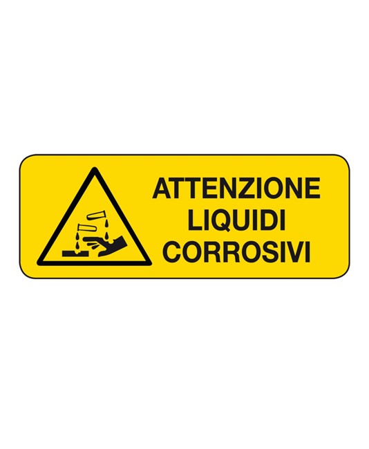 etichette adesive  attenzione liquidi corrosivi