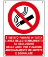 Cartello divieto di fumare nello stabilmento