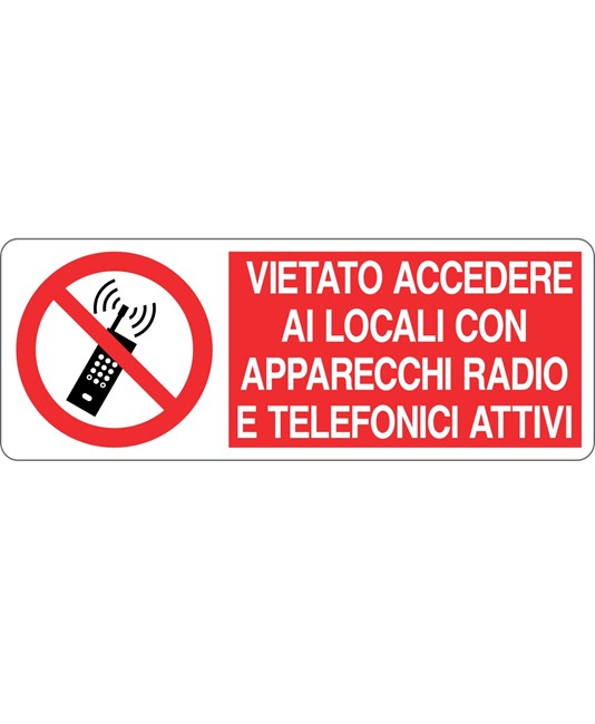etichette adesive  vietato accedere ai locali con apparecchi radio