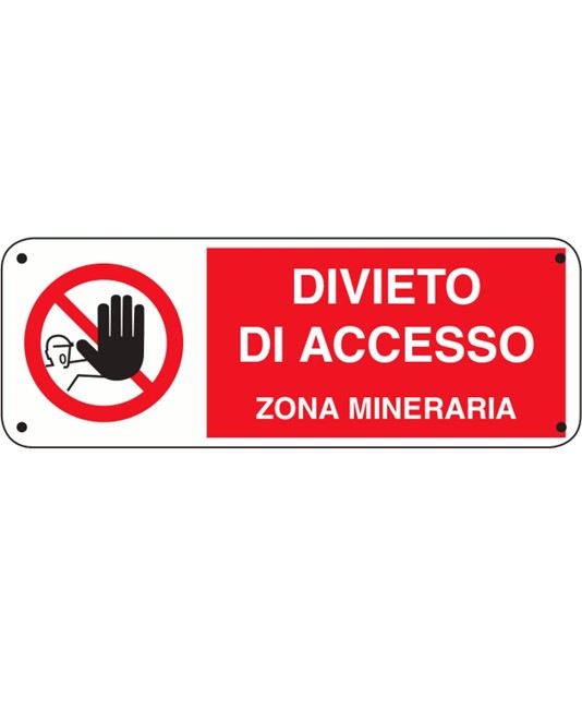 etichette adesive  divieto di accesso zona mineraria