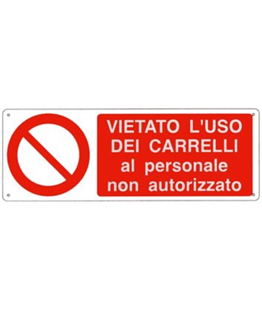 Etichette adesive  vietato l'uso dei carrelli al personale non autorizzato