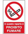 Cartello  in questo reparto è proibito fumare