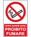 Cartello 'entro questa zona proibito fumare'