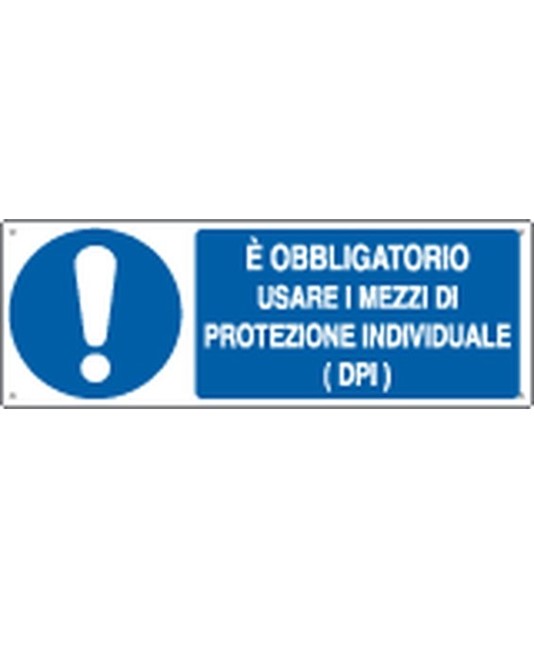 Cartello  usare i mezzi di protezione individuale (DPI)