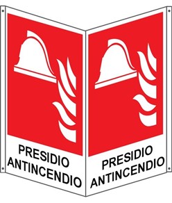 Cartello bifacciale 'presidio antincendio'