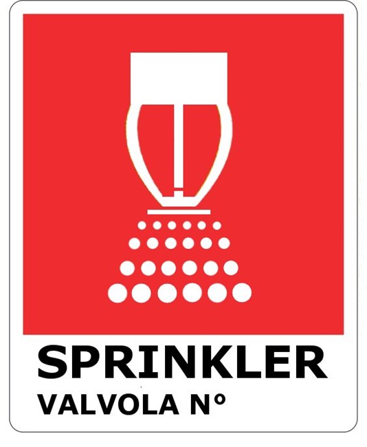 Cartello con scritta 'Sprinkler valvola N°'