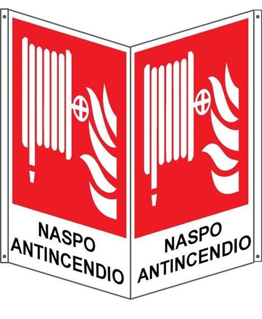 Cartello bifacciale con simbolo 'naspo antincendio'