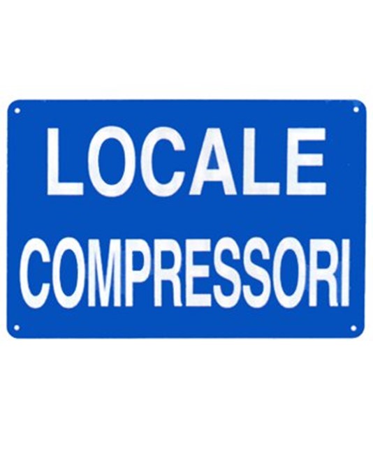 Etichetta adesiva indicazione 'locale compressori'