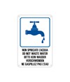 Cartello multilingue 'non sprecare l'acqua'