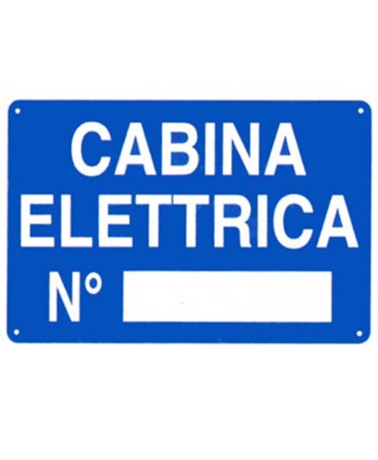 Etichetta adesiva scritta 'cabina elettrica n°____'