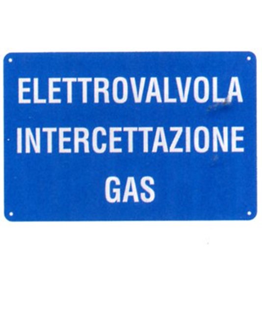 Cartello 'elettrovalvola intercettazione gas'