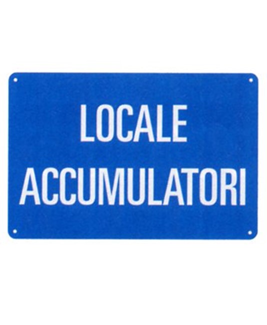 Cartello 'locale accumulatori'