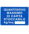 Cartello 'quantitativo massimo di carta stoccabile kg/mq____'
