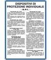 Cartello di norme e istruzioni 'dispositivo di protezione individuale DPI'