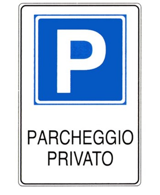 Cartello 'parcheggio privato'