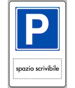 Cartello 'parcheggio privato' con spazio neutro scrivibile