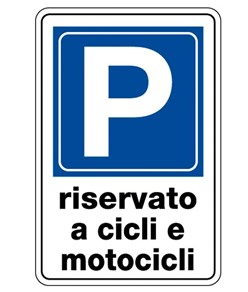 Cartello 'parcheggio riservato a cicli e motocicli'