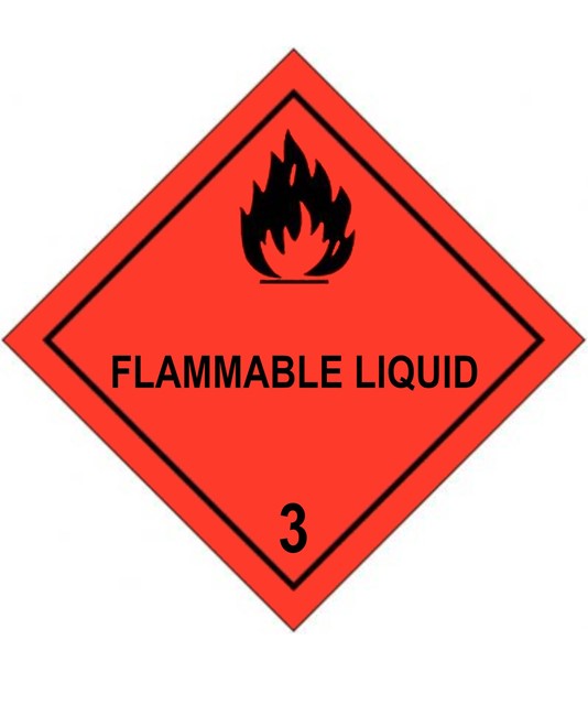 Cartello trasporto merci simbolo  Flammable Liquid