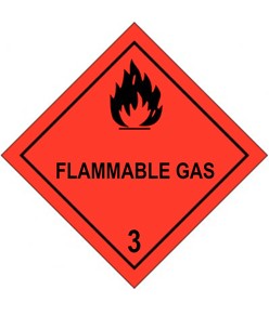 Cartello simbolo Gas Infiammabile, alluminio 300x300 mm