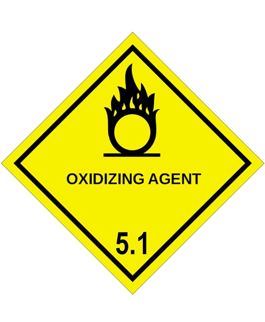 Cartello simbolo Agente Ossidante, alluminio 300x300 mm