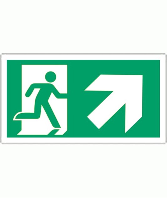 etichette adesive 'uscita di emergenza avanti/ a destra' solo simbolo