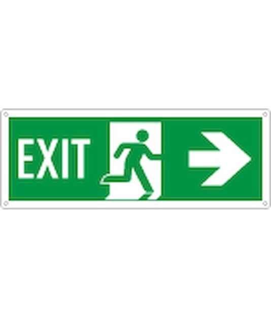 etichette adesive 'exit' freccia a destra, con scritta