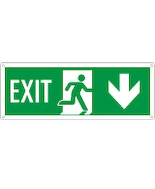 etichette adesive scritta 'exit' con freccia indietro