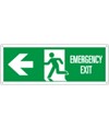 etichette adesive scritta 'emergency exit' con freccia a sinistra