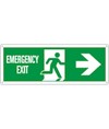 etichette adesive scritta 'emergency exit' freccia a destra